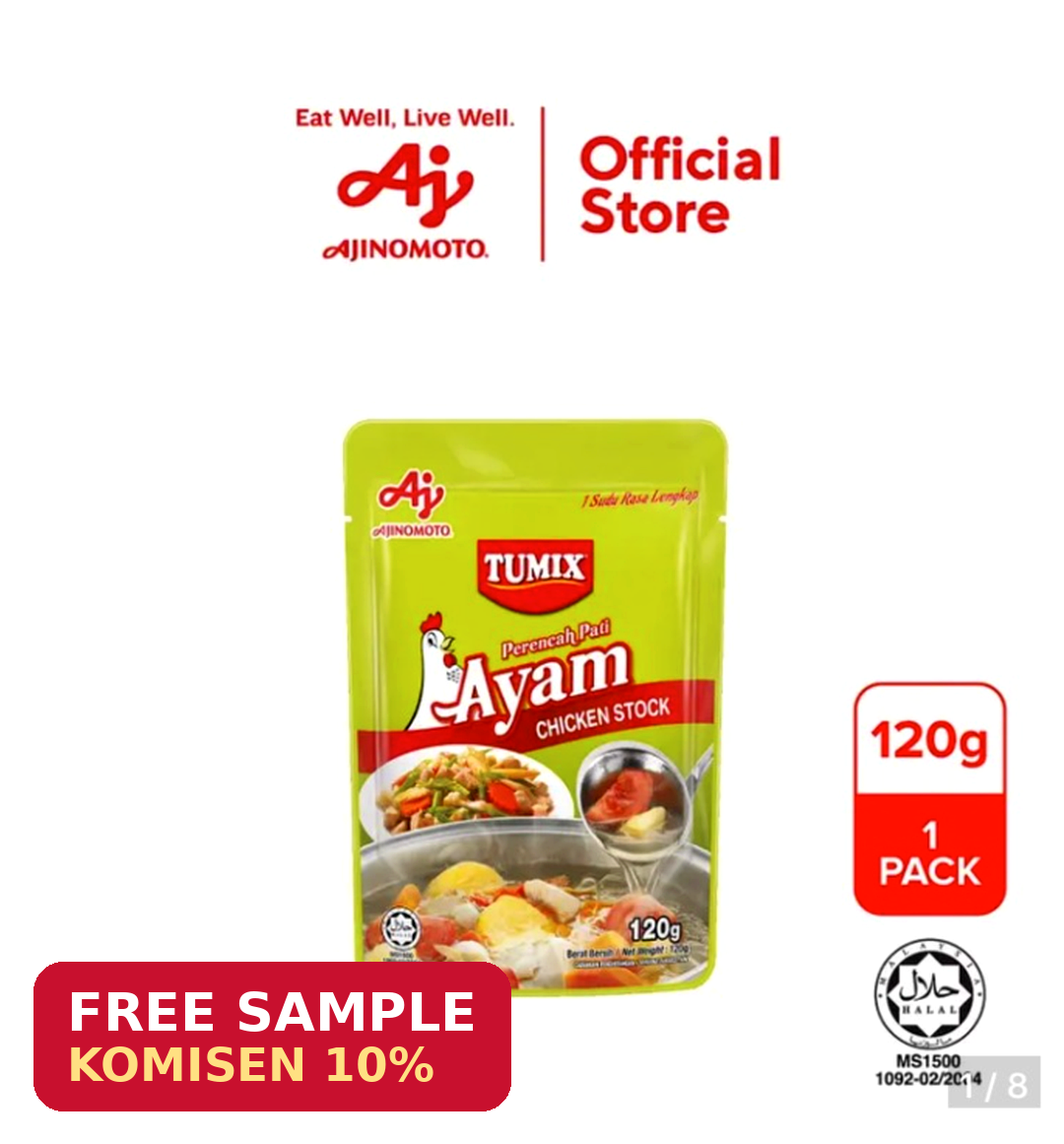 Free Sample: Ajinomoto Tumix Chicken Stock 120g — 10% Commission, Just 1 Video